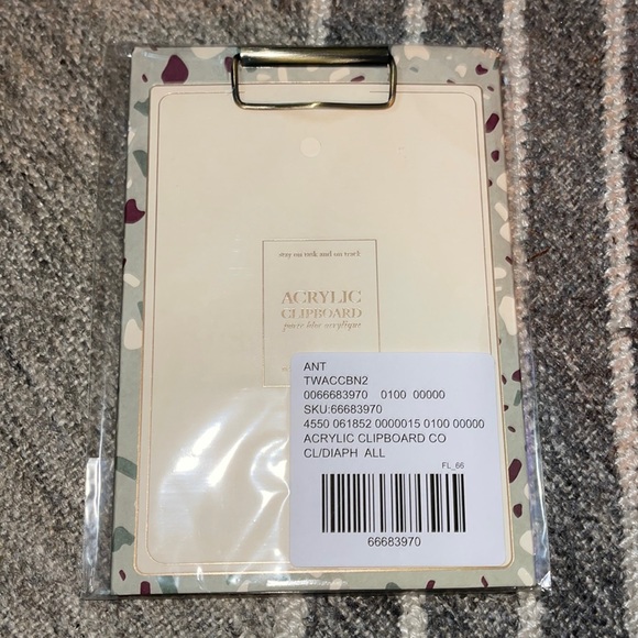 NWT Anthropologies Clear Acrylic Small Clipboard - Picture 2 of 3